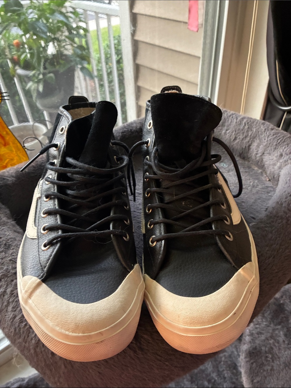 Vans Black High-Top Sneakers with White Toe Cap
